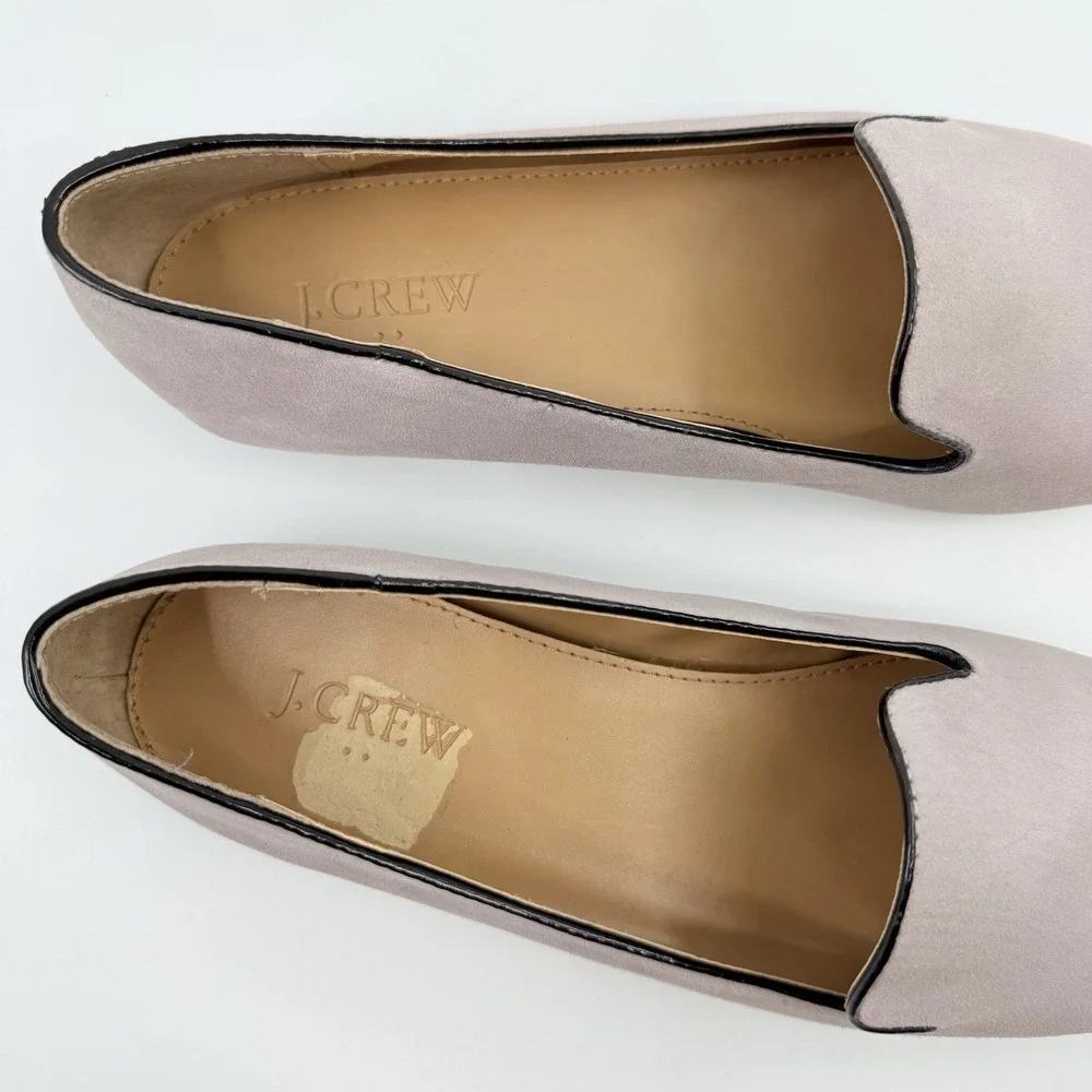 NEW J.Crew‎ Addie Smoking Slipper Loafers Women 9 Suede Black Pale Thistle